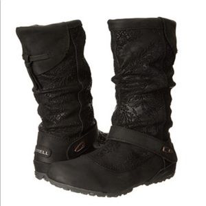 Merrell Haven Pull waterproof black leather boots